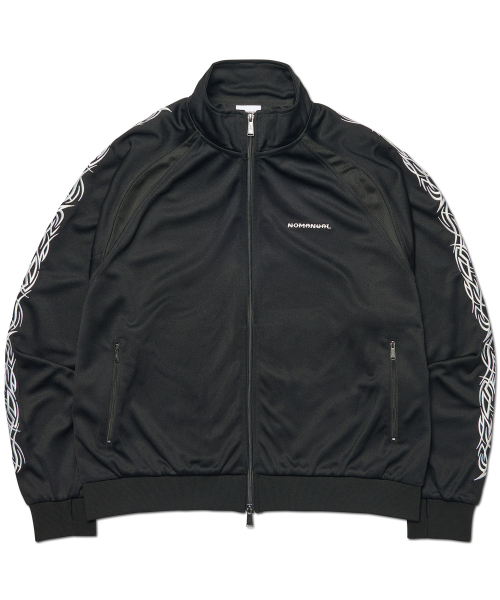EMBROIDERED TRIBAL TRACK TOP - BLACK