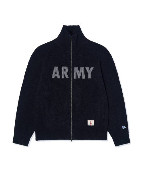 헤리티지 ARMY 부클 니트 집업 Navy