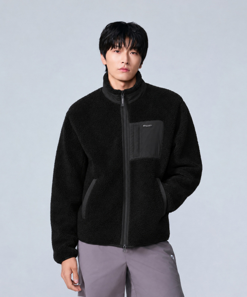 디스커버리 익스페디션 남성 테크플리스 하이브리드 하이넥 자켓 (BLACK)