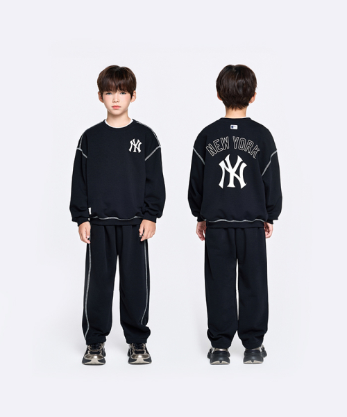 스포티브 시그니처 팀로고 맨투맨 세트 NY (Black)
