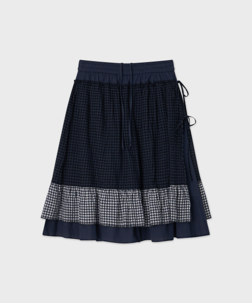 Check Layered Skirt (Navy)