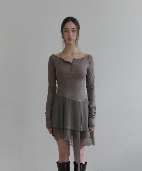 VINTAGE FLARE DRESS [GRAY]