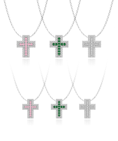 아이스볼 Ice double croce necklace