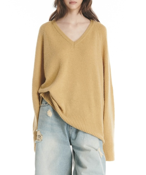 Loose V-Neck Knit (6color)