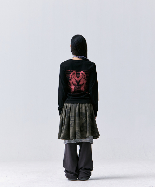 MUSINSA | TANSANMAGNESIUM Wing Long Sleeve T-Shirt (White/Red)