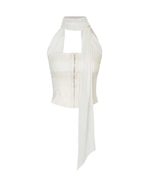 MIDNIGHT HALTER TOP cream