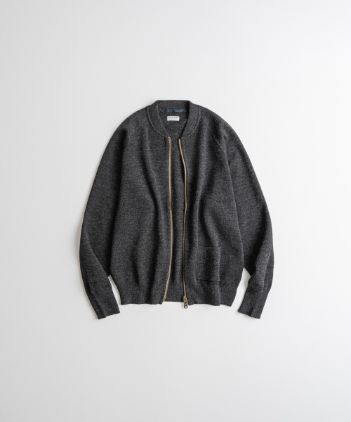C2 FULL ZIP MIL CARDIGAN heather grey