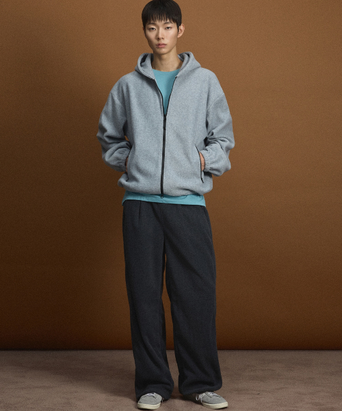 Fleece Wide-Leg Pants (Dark Grey) TNPA6F112CG