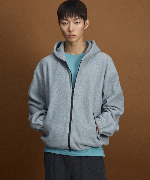 Oversized Fleece Hoodie Jumper (Light Grey) TNJU6F111G2