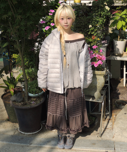 에이이에이이 TIERED FRILL SKIRT [PURPLE]