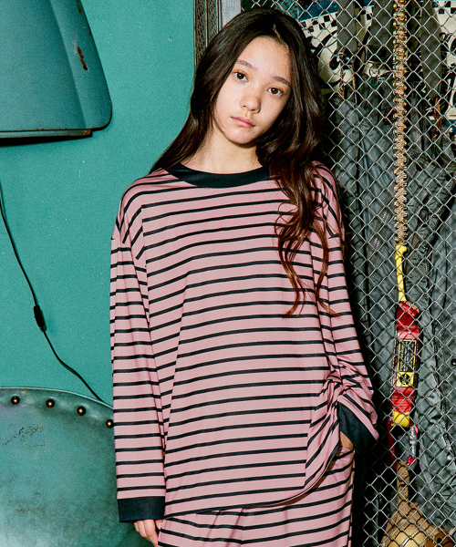 MSMV 피치기모 디얼ST 아동 9부 내의 세트 [핑크네이비]