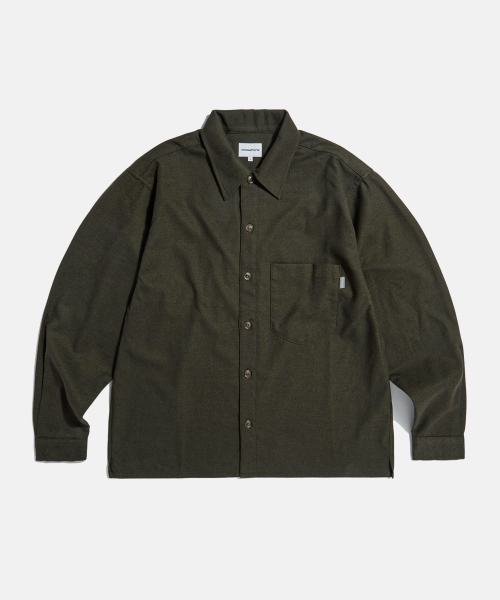 Cropped Big Pocket Shirt Olive