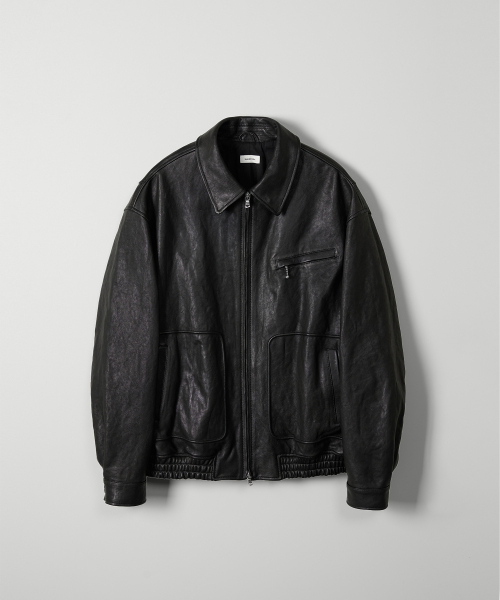 PORT DRIZZLER LEATHER JACKET - BLACK