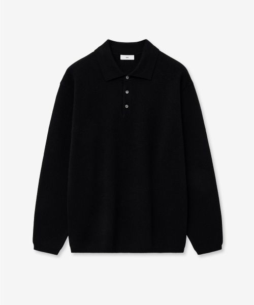 Cashmere Blended Essential Polo Knit Top (Black) TNSW6F110BK
