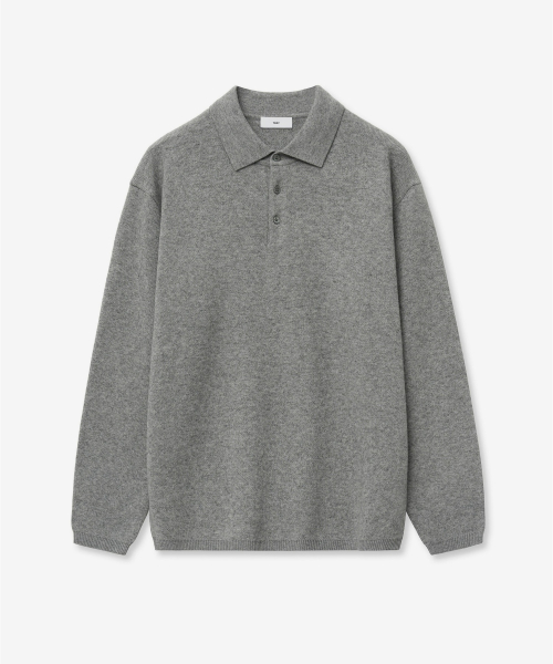 Cashmere Blended Essential Polo Knit Top (Grey) TNSW6F110G2