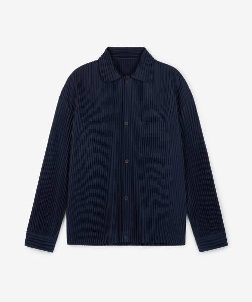 Yoyogi Pleats Overshirt (Navy) TNSH6F107N2