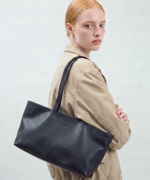 Paper Boat Bag (leather)(black)