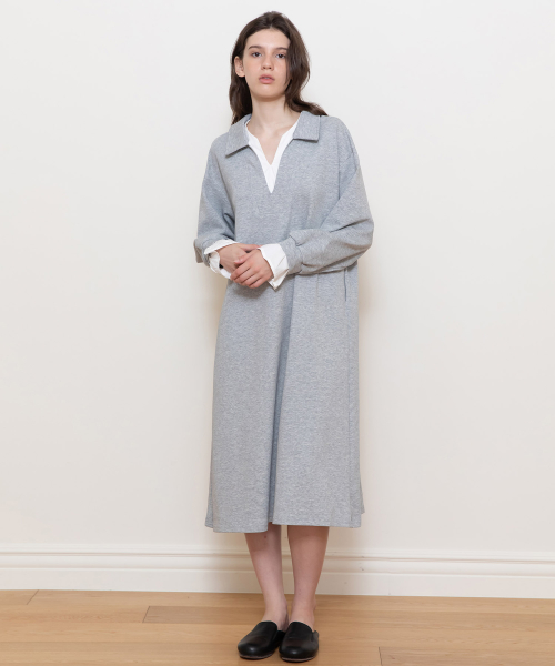 V-neck collar Layered dress_2color