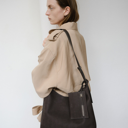 Pulpy crossbody bag Nubuck Charcoal