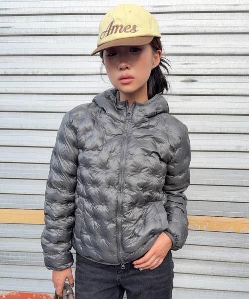 STAR LIGHTWEIGHT HOODED PADDING DEEP CHARCOAL — Main product photo