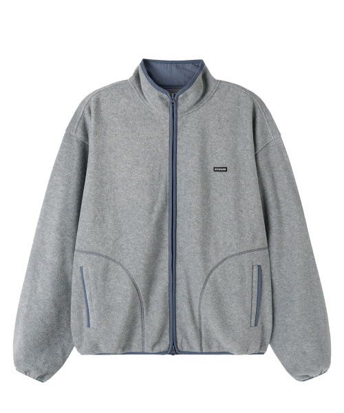 CURVED POCKET FLEECE JACKET - MELANGE