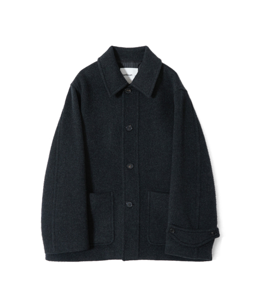 Newyear Wool Half Coat Melange Black
