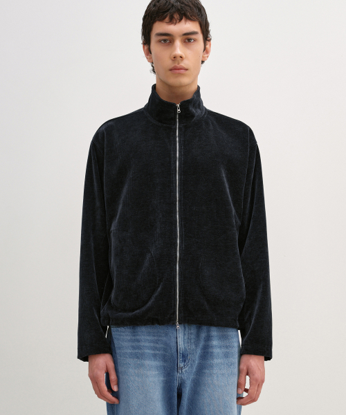 HighNeck Zip-Up Jacket BLACK