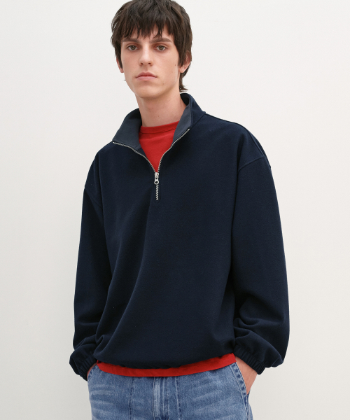 Fleece Quarter Zip-Up NAVY