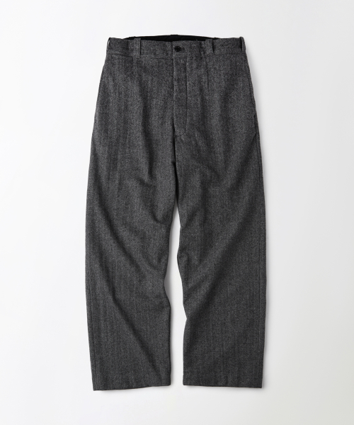 WOOL HERRINGBONE OFFICER TROUSERS_CHARCOAL