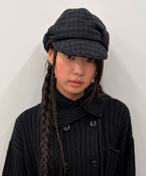 타입서비스 Wool Checked Belted Cap [Black]