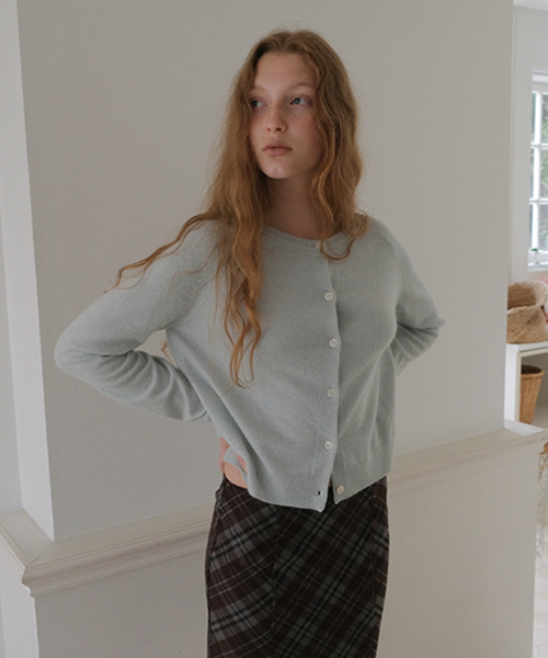 Tivern Wool Knit Cardigan - Mint