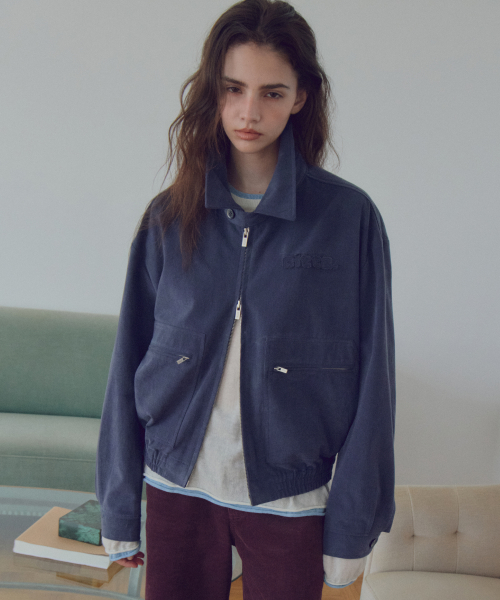 Soft Touch Cotton Zip Pocket Blouson_CTO161(Deep Blue)
