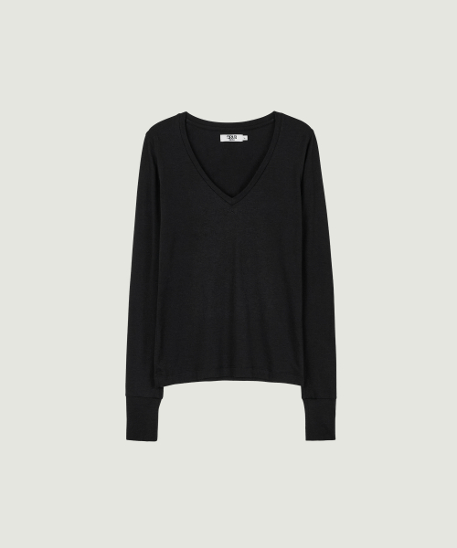 ROSY V-NECK SLEEVE (BLACK)