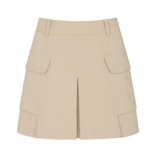 스티치 포인트 포켓 변형 스커트 BEIGE (WOMAN)