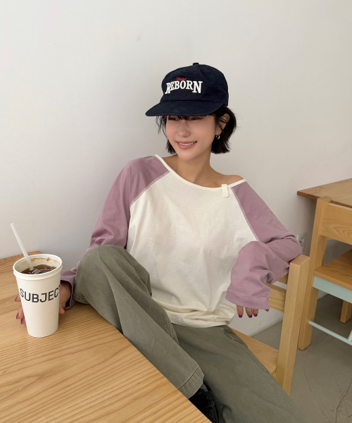 론론 ROLL UP RAGLAN LONG SLEEVE LAVENDER