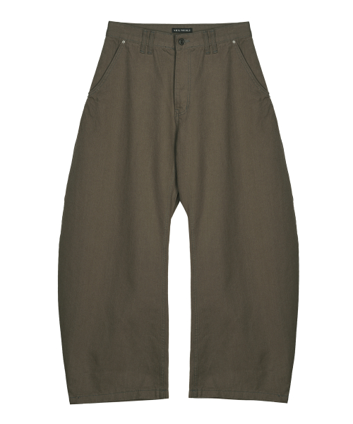 RIVET CURVED WIDE PANTS_MOCHA BEIGE