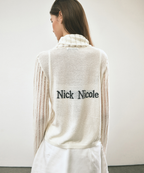SEE-THROUGH ZIP-UP KNIT_WHITE