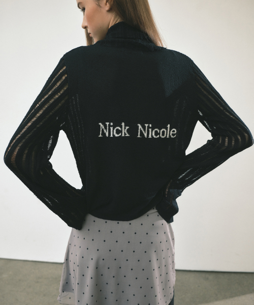 SEE-THROUGH ZIP-UP KNIT_BLACK