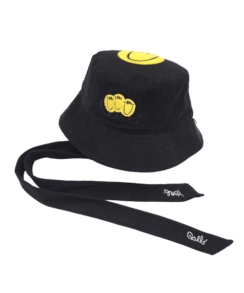 YORF TRIPLE SMILE RIBBON HAT BLACK 트리플 스마일 리본 햇 블랙