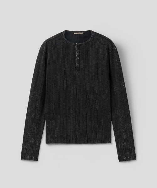 GRAIN HENLEY NECK (WASHED BLACK)