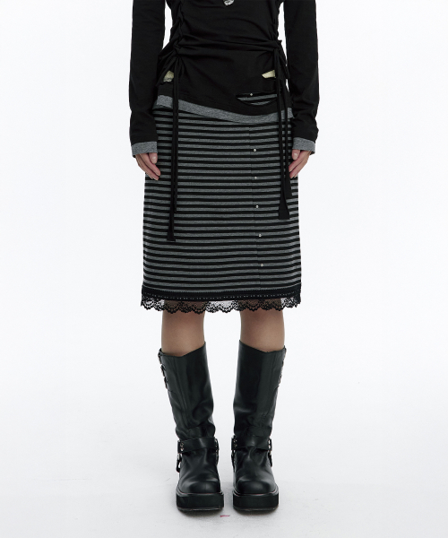 Stripe Lace Skirt