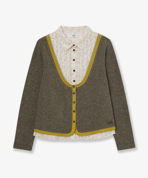 SHIRTS LAYERED CARDIGAN [OLIVE]