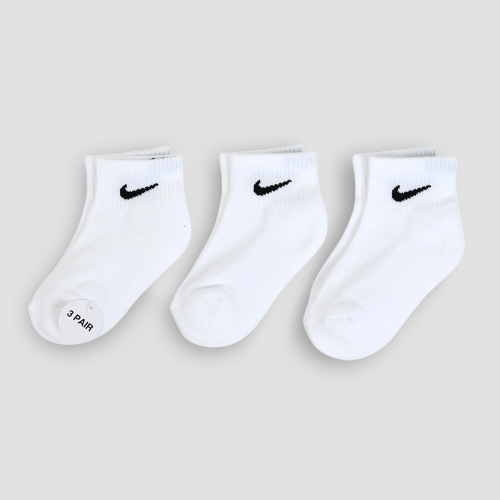 나이키 베이직 쿼터삭스 3PK (토들러) 화이트