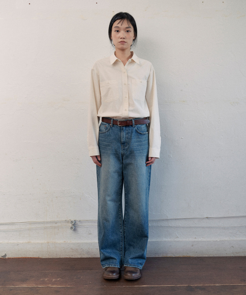 day straight denim pants (indigo)