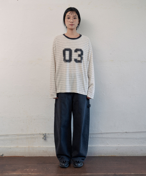 [online exclusive]F deg striped t-shirt (ivory)