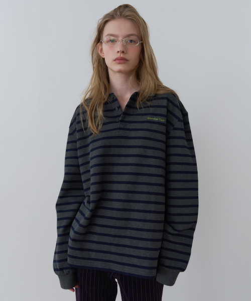VINTAGE PIQUE T-SHIRT_CHARCOAL NAVY