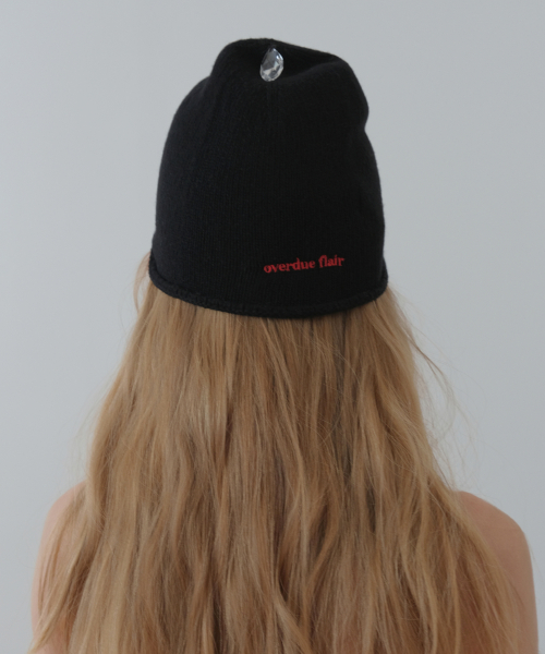 오버듀플레어 HAIRY TEXTURED KNIT BEANIE_BLACK