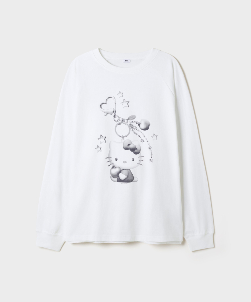 Hello Kitty Long Sleeve Tee (White)_SPLAG49U03