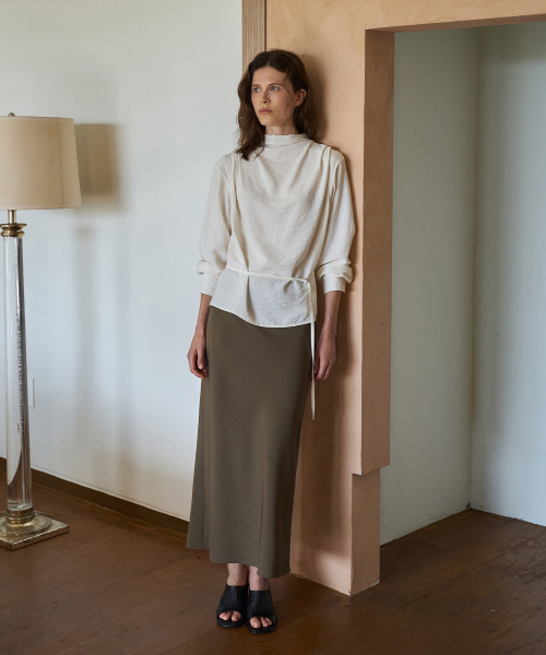 Essential Bias Maxi Skirt[LMBFAUSK421]-Mocka Beige