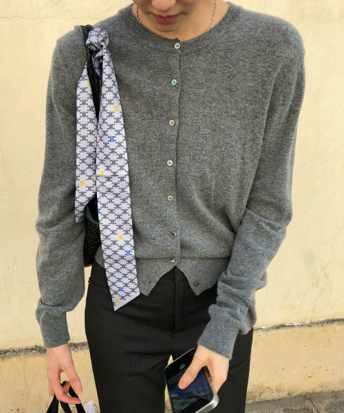 CASHMERE CARDIGAN (CHARCOAL)
